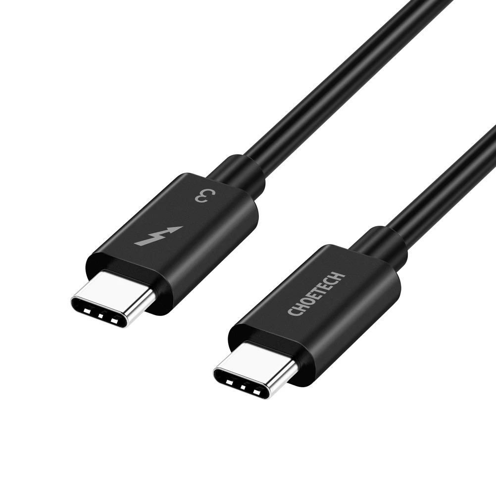 
 CHOETECH A3007 USB Type C Thunderbolt 3 Cable 40Gbps/100W Charging (2.3 Feet/0.7 Meters) 5A/20V  
