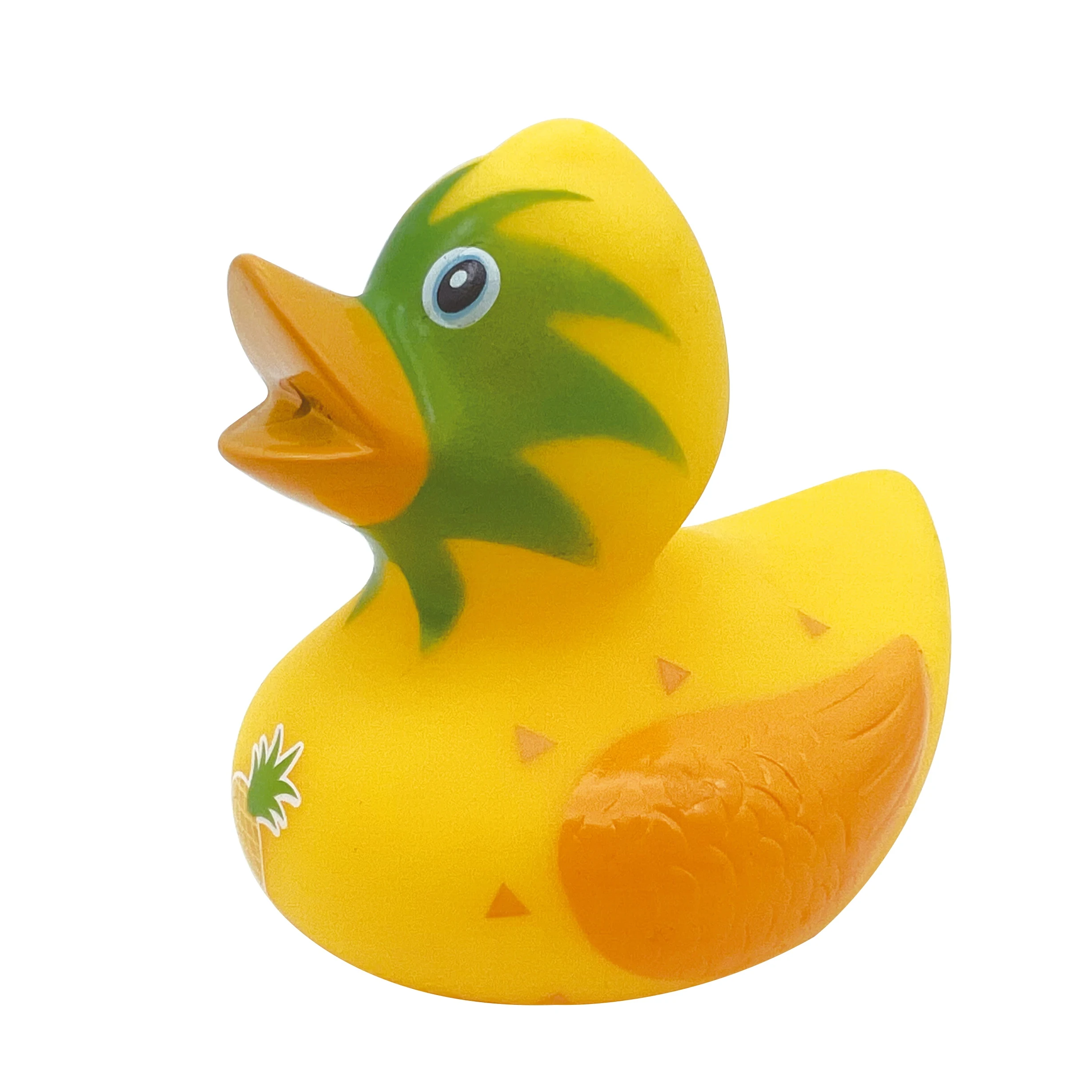 eco-friendly yellow duck for bath funny baby floating and squeak ducks with fruit pattern toys
