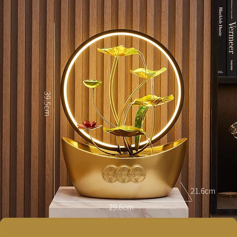 Modern Home Decor Hot Sale Mini Indoor LED Light Waterfall Fountain Desktop Metal Indoor Water Feature