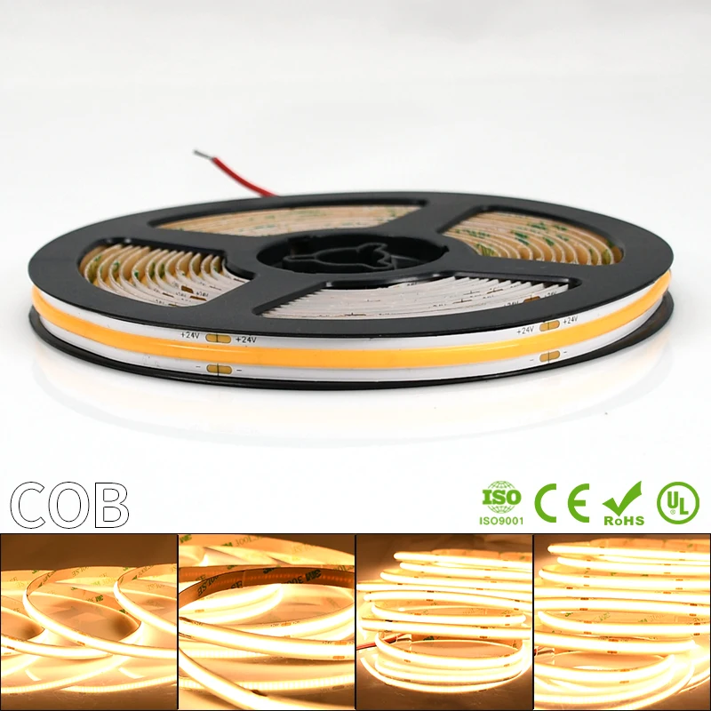 New Dam Type COB LED Tape Accent Lighting Single Color 12 24V 420leds COB LED Strip for Indoor Outdoor