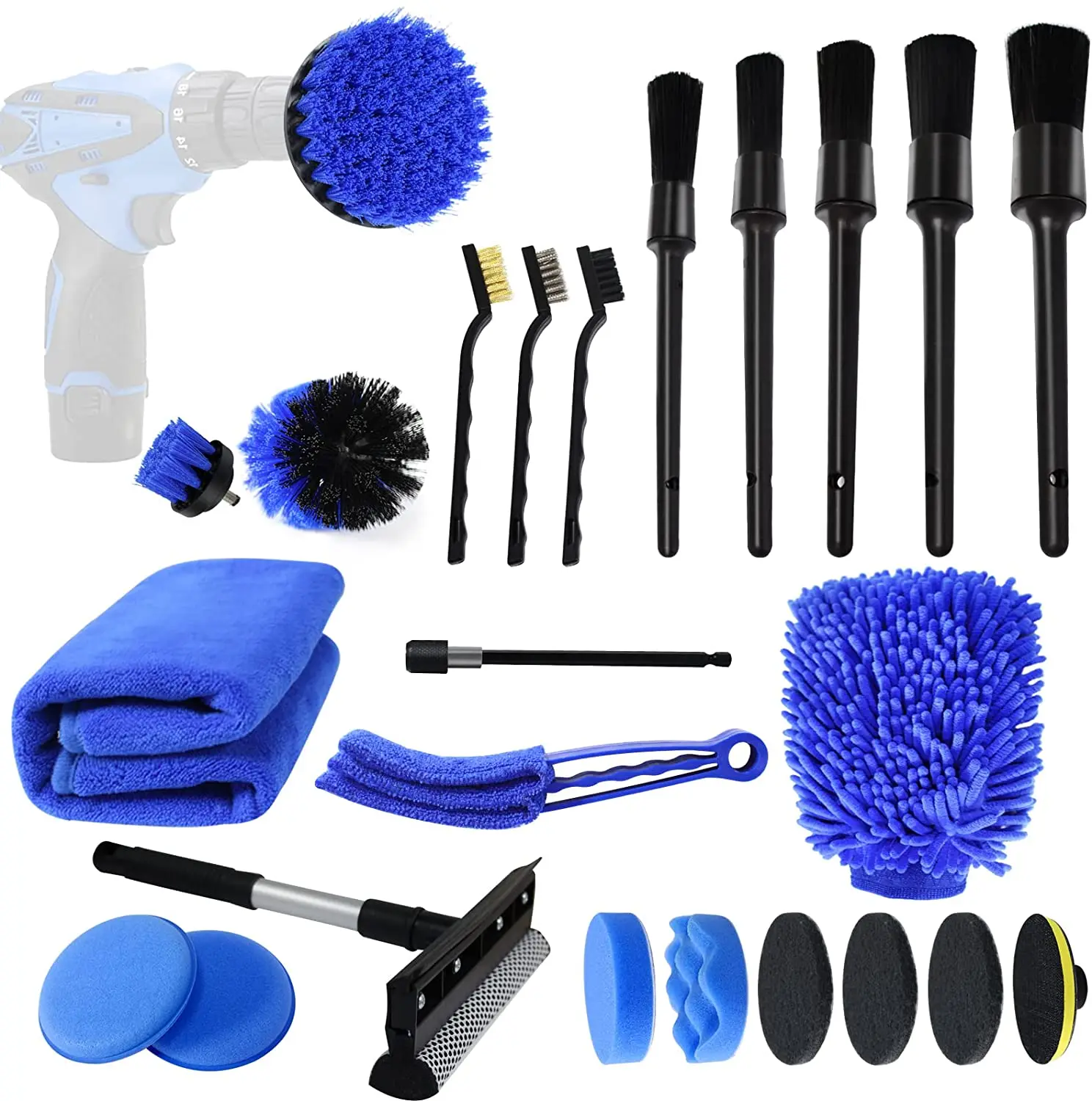 OEM ODM Detailing Interior Exterior Set Car Tire Car Wash Combination Kit Tool Brush Cleaning 24 Piece Set