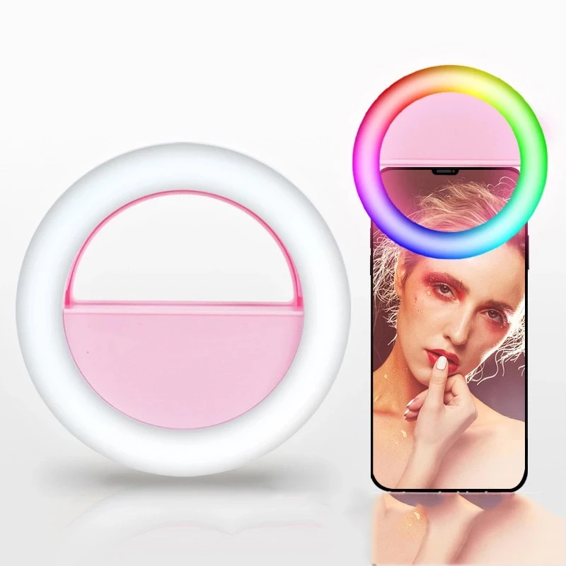 top selling Dimmable clip-on RGB Led Selfie Ring Light fill lamp for Mobile Phone photography