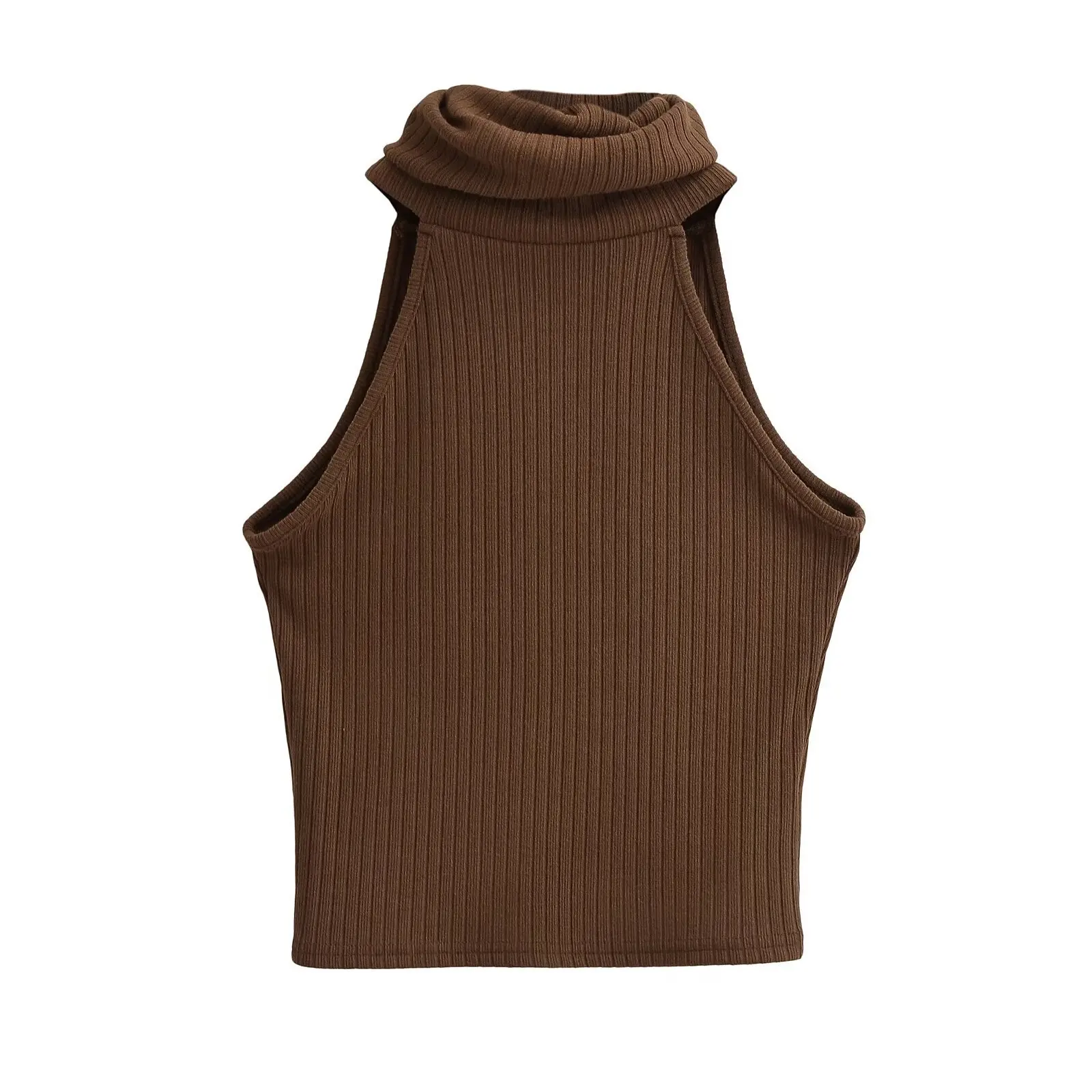 OEM Spring New Sexy Spicy Girl European and American Style High Neck Narrow Shoulder Tank Top