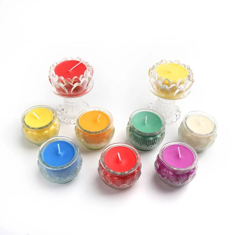 Buddhist candle lamp used in temples worship Buddha lotus butter lamp Scented candles