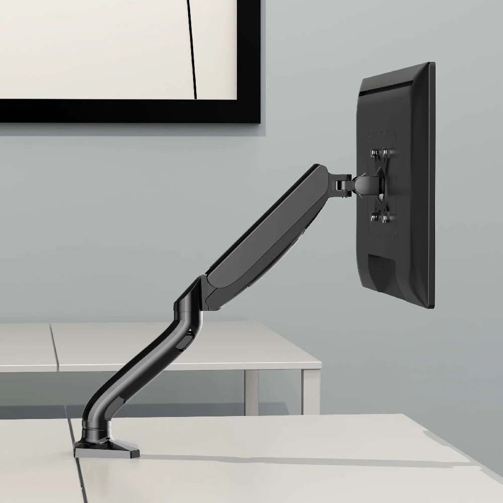 Adjustable Gas Spring Monitor Desk Mount Stand for Most Flat Curved Monitors