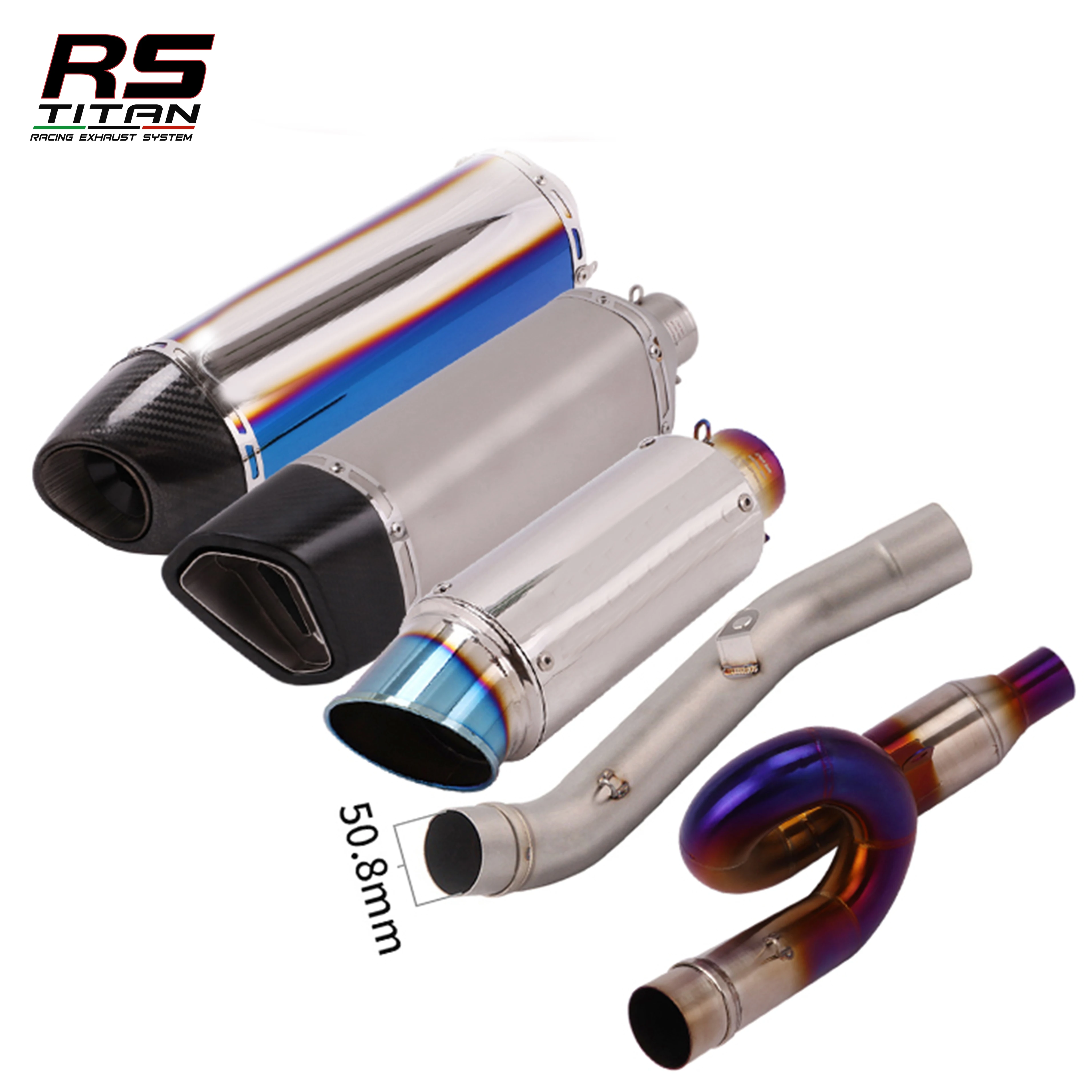 Universal motorcycle exhaust muffler 51mm Stainless Steel Silencers Kawasaki Z1000 R1 R3 R6 NK400 650 Z750 Z800