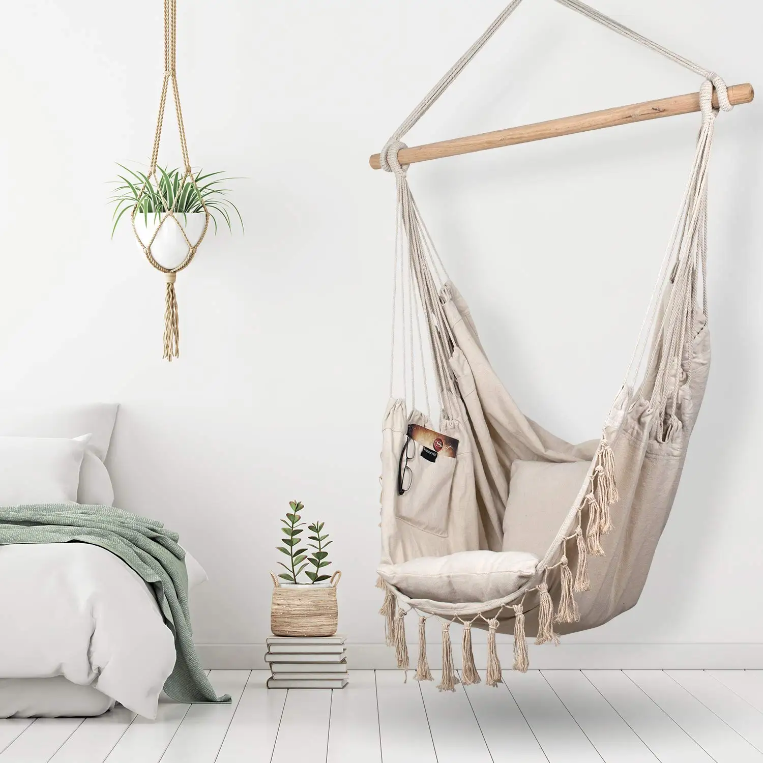 Double Person Hanging Swing Hammock Ultralight Outdoor Foldable Camping Swing Chair Portable Hammock Chair Hanging Rope Swing