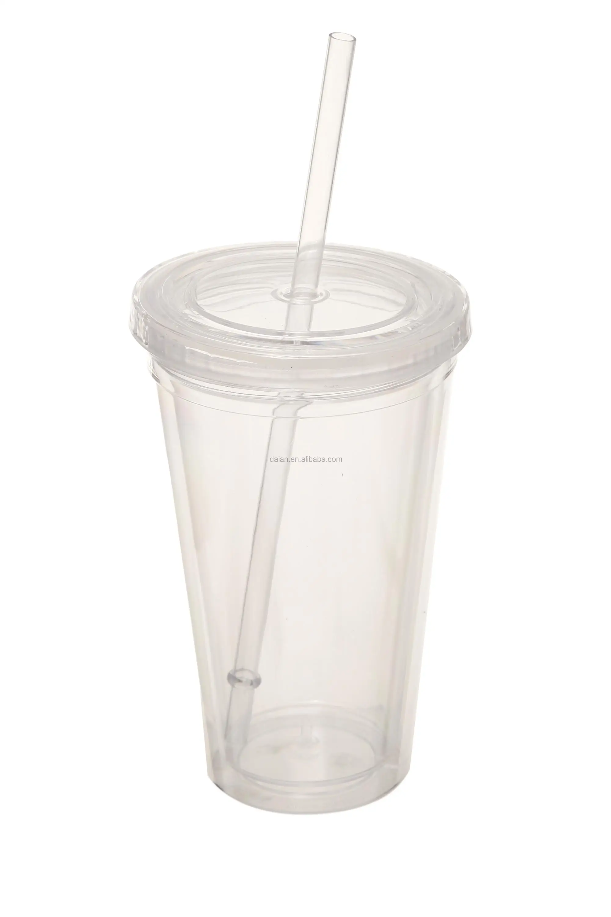 Plastic Tumbler Cups Double Wall Clear Acrylic Straight Plastic Tumbler