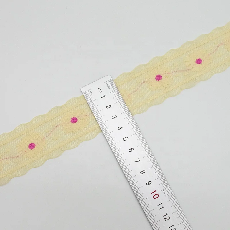 Floral Pattern Fabric Lace Elastic Ribbon Bilateral Handicrafts Embroidered Net Lace Trim For DIY Sewing Clothing Accessories