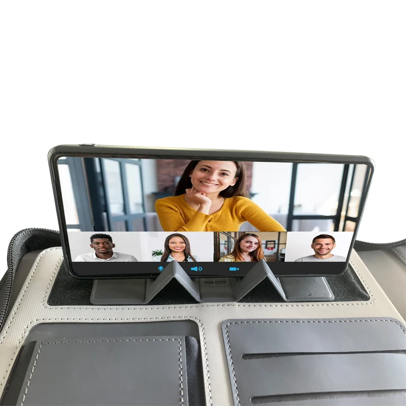 Elegant Leather Mini Briefcase with Built-in 10000mAh Battery for Effortless Wireless Charging