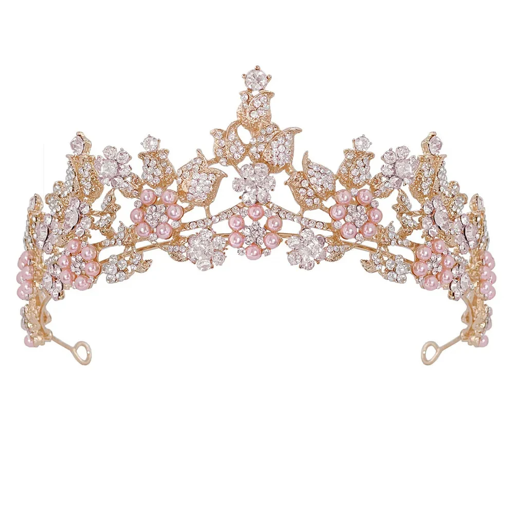 ROMANTIC High Quality Rose Flower Wedding Tiara Crown Princess Tiaras and Crowns for Women