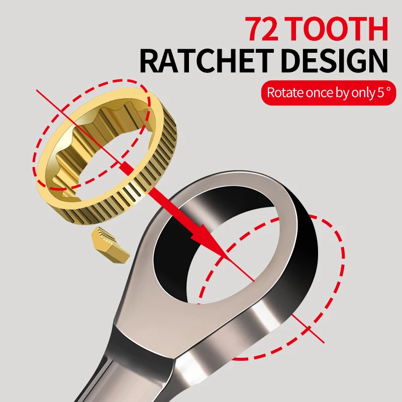 Ratchet wrench combination set metric repair tool set with rack organizer premium CR-V steel 6-22mm open wrench