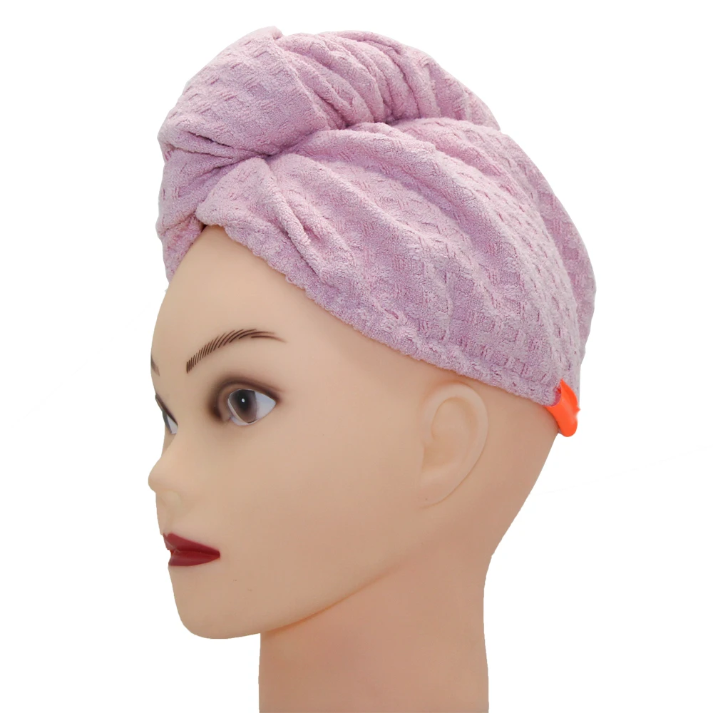 Super Absorbent Customized Logo Women Microfiber Dry Hair Turban Waffle Hair Towel