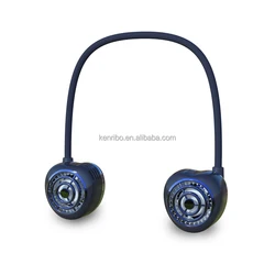 mini personalized electric usb rechargeable cool hang neck fan portable leafless cooling fan wearable bladeless hanging neck fan