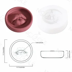Wholesale Custom Concrete Cement Incense Stick Base Molds Lip Shape Incense holder Silicone Mould