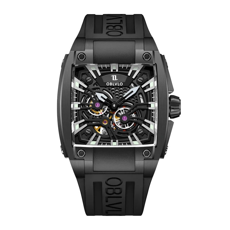 Custom Logo Boss Japan Movement Manufacturer Luxury Skeleton Automatic Mechanical Watches For Men
