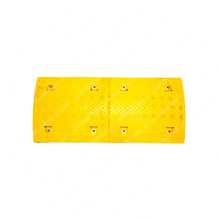 China Wholesale industrial Traffic Road Speed Bump Yellow & Black Rubber Speed Hump