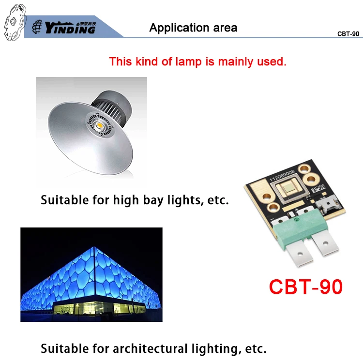 CBT-90 100-130W 2.0-4.8V 13.5-27A high power LED lamp beads can be used for architectural lighting chips