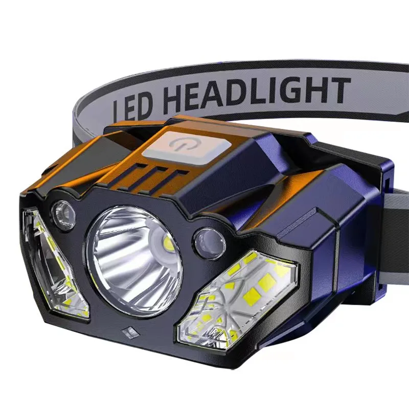 Intelligent wave sensing headlight with five levels adjustment LED headlamp