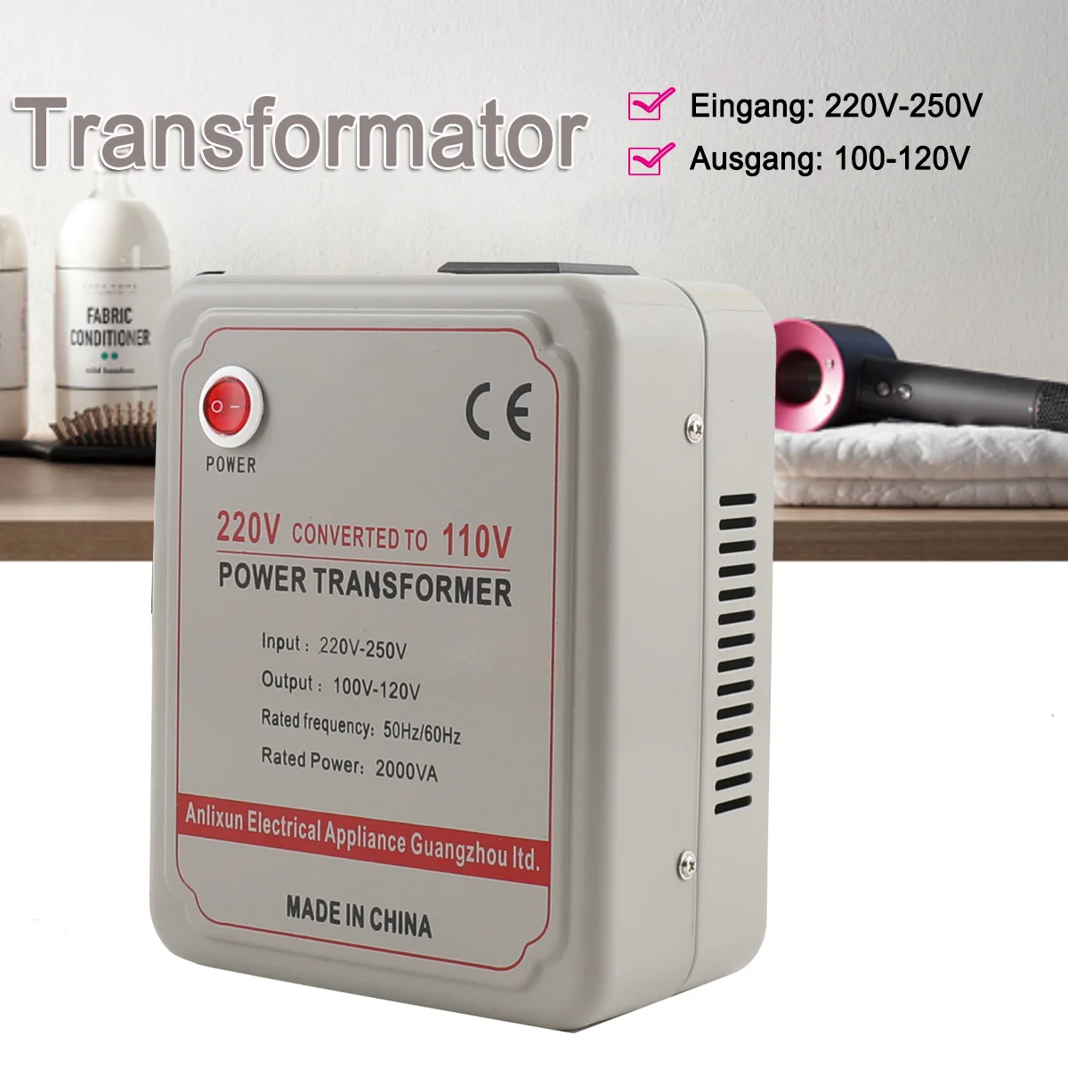 2000W 220V to 110V AC power voltage converter step down transformer for home electrical appliance