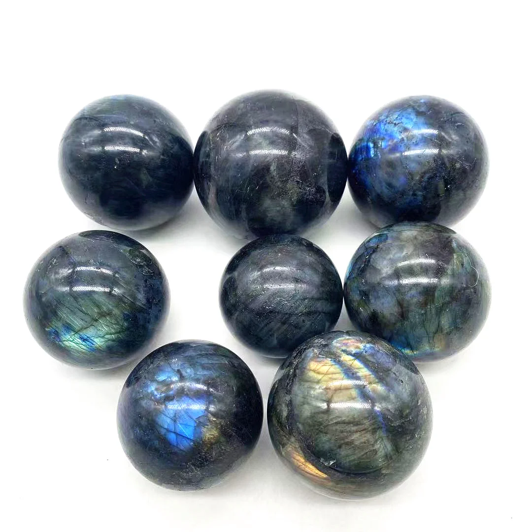 Natural Healing Stone Mineral Flash Crystal Sphere Rainbow Labradorite Ball for Divination