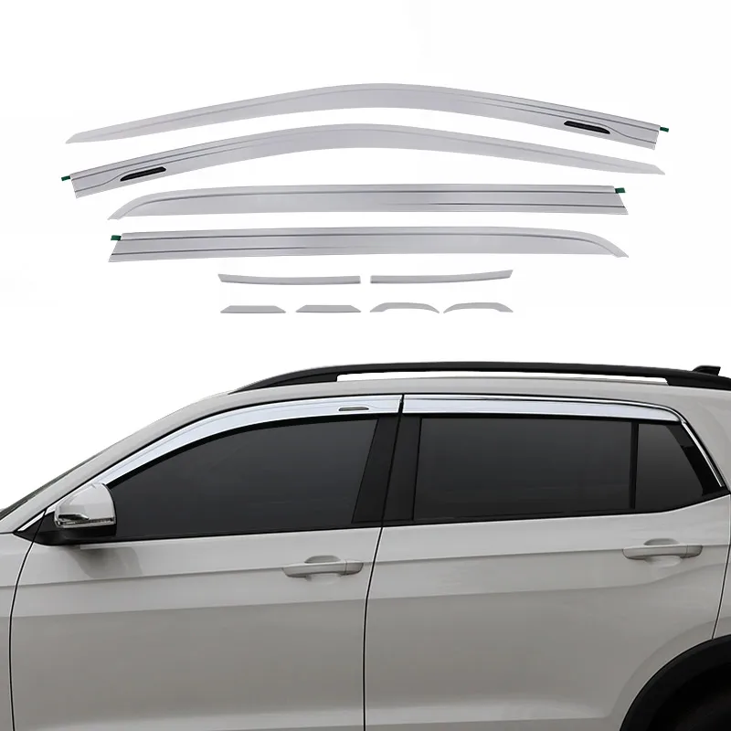 car accessories  vent shield chrome wind deflectors window visor car sun  door visor  For Volkswagen T-CROSS  2020-on