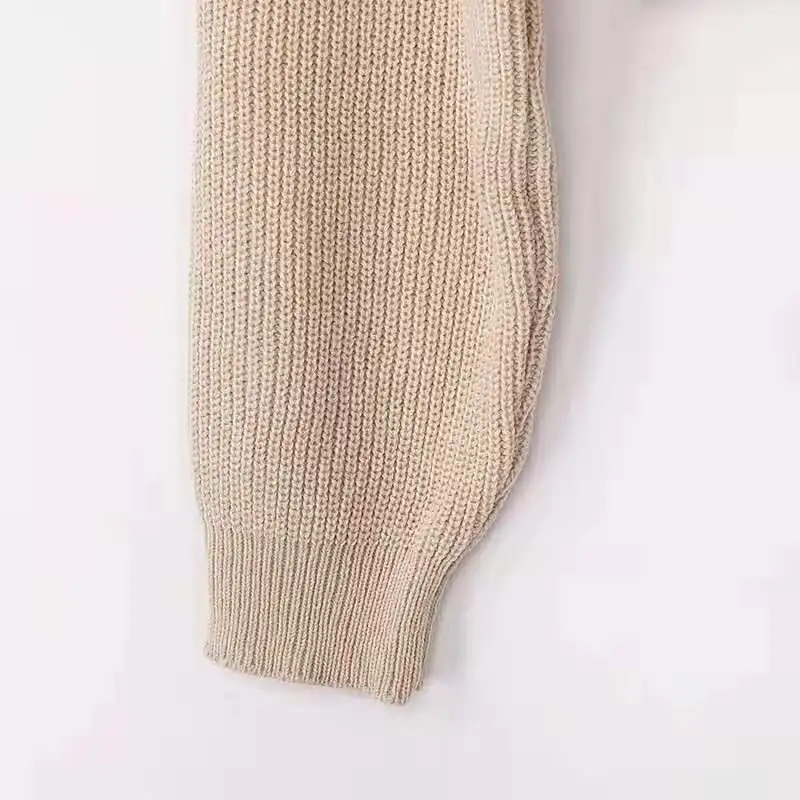 Fashion Autumn Winter Droppshiping Womens Long Sleeve Deep V Sweater Cross Lumbar Solid Color Autumn Loose Pullover Sweater