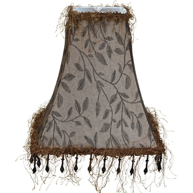 
Square Fabric Lampshades Custom Beaded Table Lamp Shade 