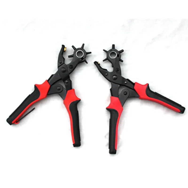
2020 NEW Multi Function Leather Belt 6 Hole Punch Plier reinforced non-slip handle high quality Punch and Hand Plier 
