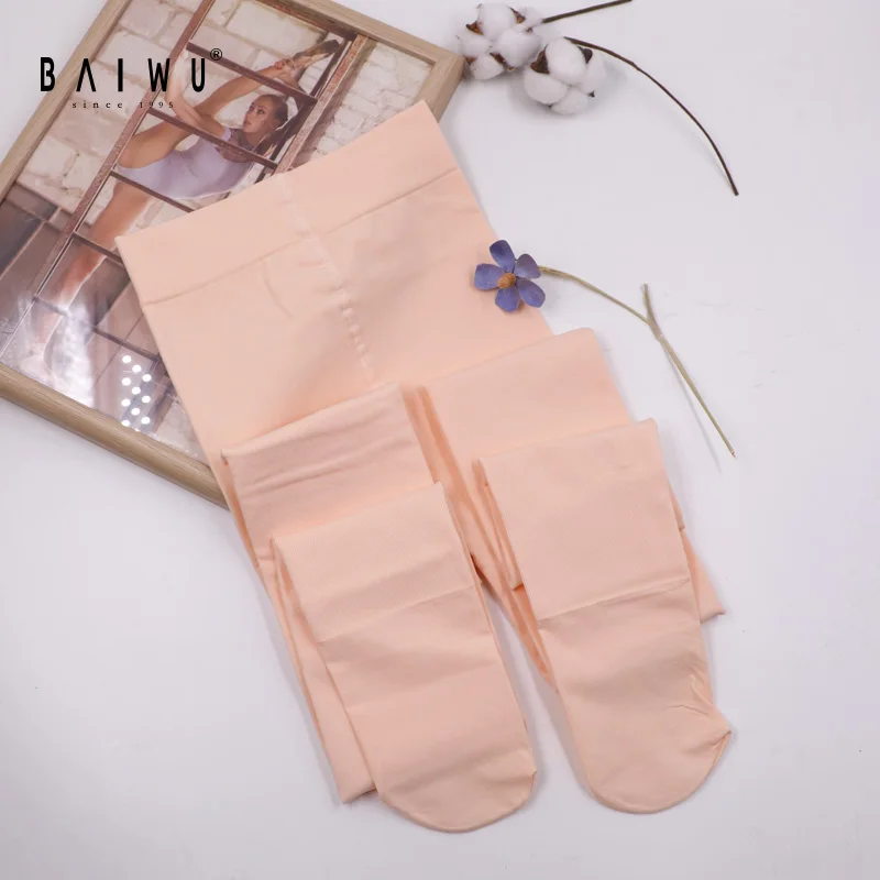 119130002 Baiwu Adult Pantyhose Ballet Dance Practice Socks Thickened Female Flesh Color Solid Socks Tights