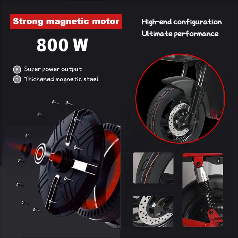 2024 Delivery Citycoco Adult Electric Scooter 800W Motorcycle with 60V Lithium Battery EEC/COC Certified