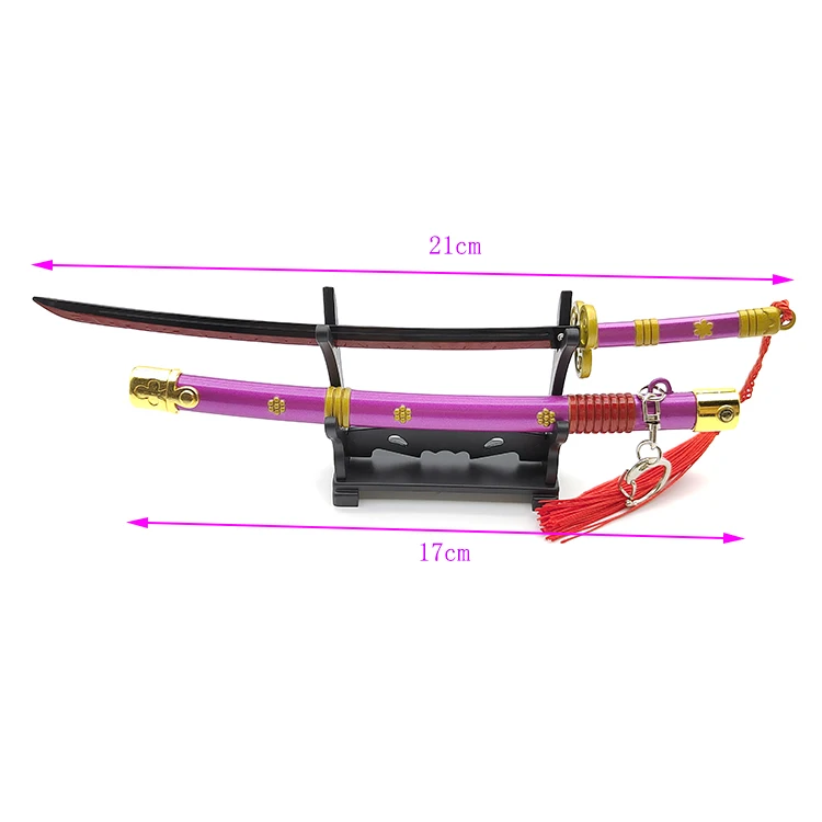 Wholesale Custom Sword Keychain Metal Purple Mini Magic Sword Key chain From Manufacture  anime sword keychain