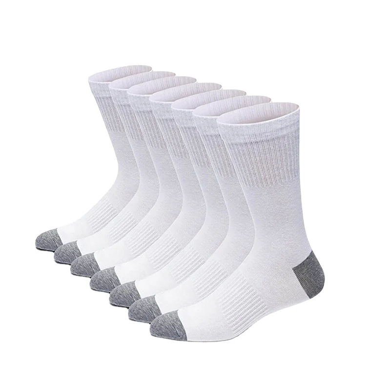 Cotton Athletic Mens Crew Socks White Black Socks Manufacturer Business Sports Socks Custom Logo Fashion Dress Knitted Crew High
