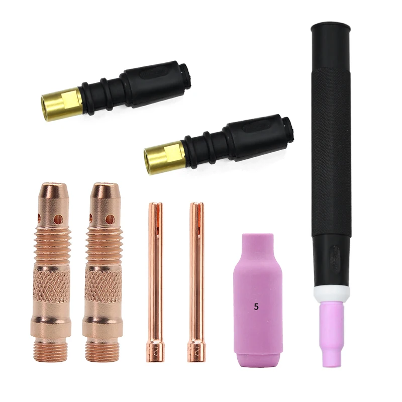 Argon arc welding accessories WP17/1826 straight handle welding gun guide body parts tungsten needle ceramic nozzle