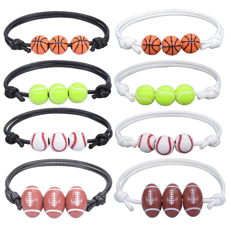 Soccer Baseball Basketball Softball Beads Sport Theme Charm Bracelets