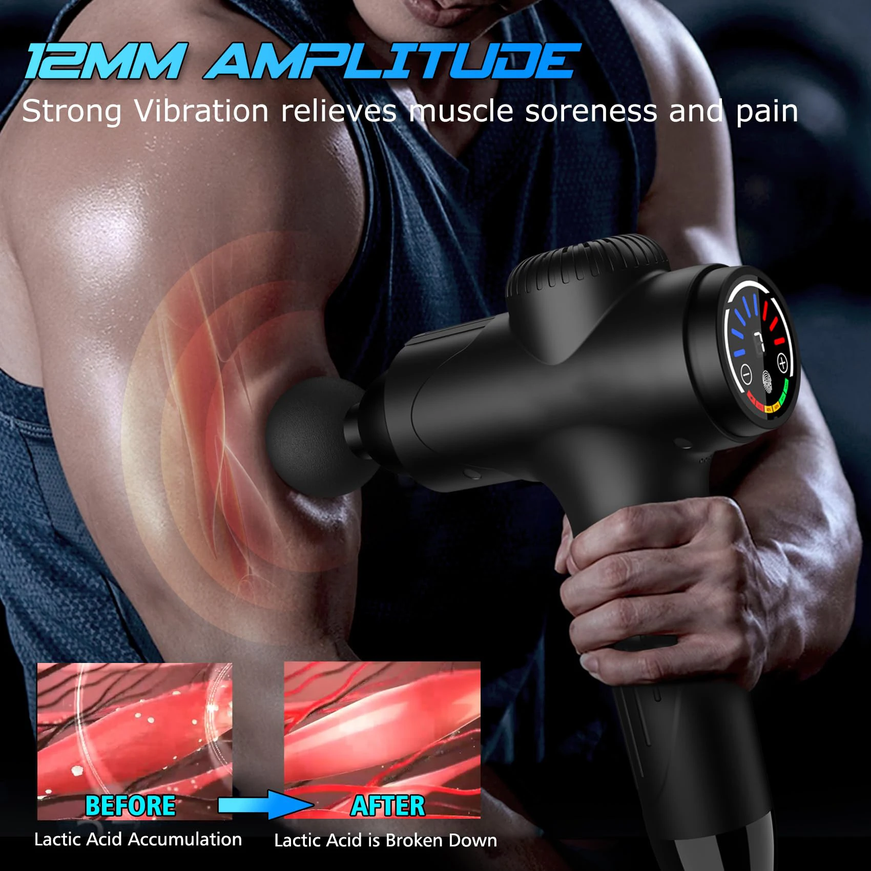 Amazon Innovative Products Mini Powerfull Vibration Ems Muscle Massage Gun  With Heat And Ems