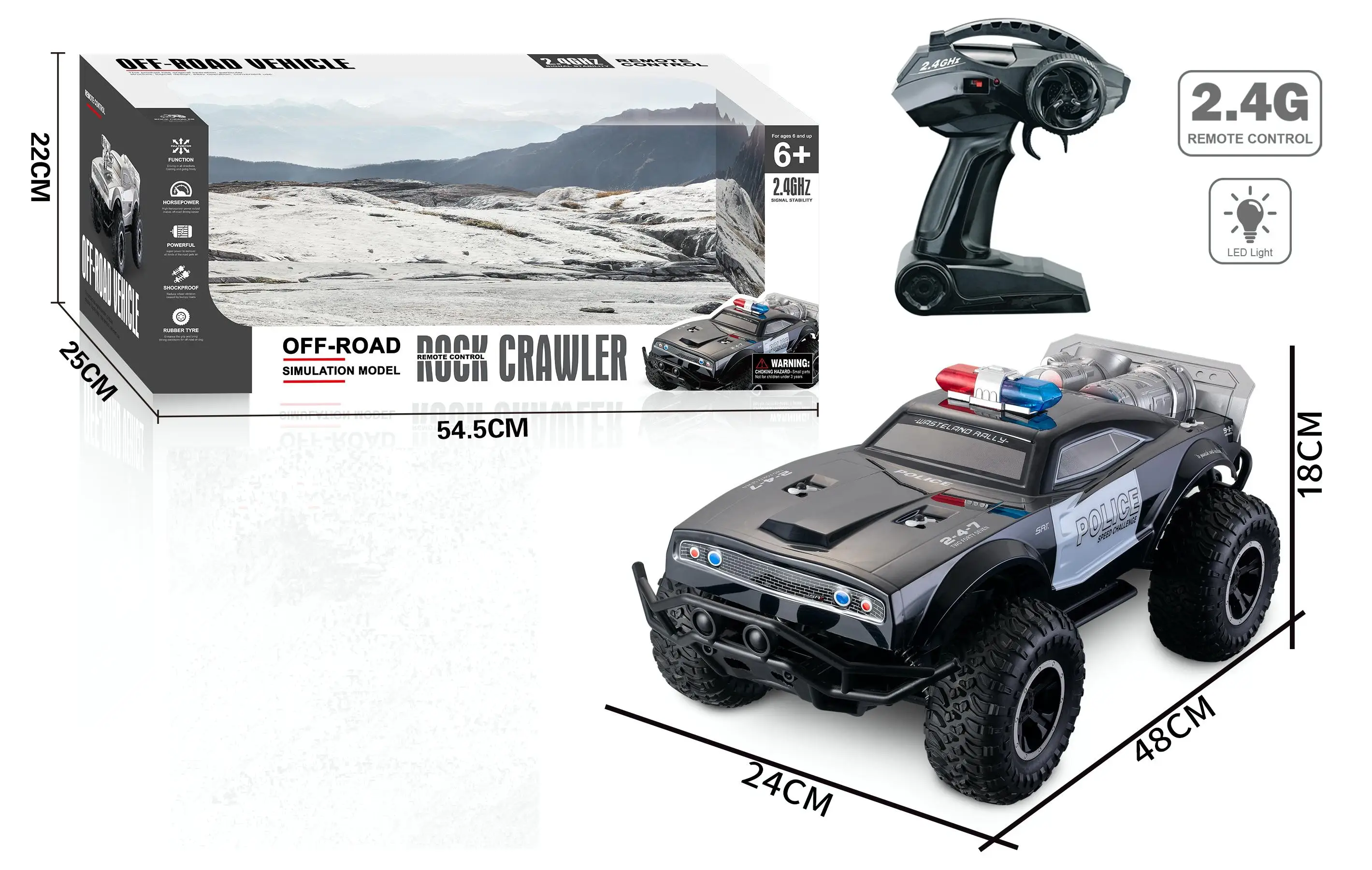 1:8 2.4Ghz Radio control car 4x4 Police car Rc cars for adults and kids with high speed 15km+/hour , rc racing toys outdoor toys