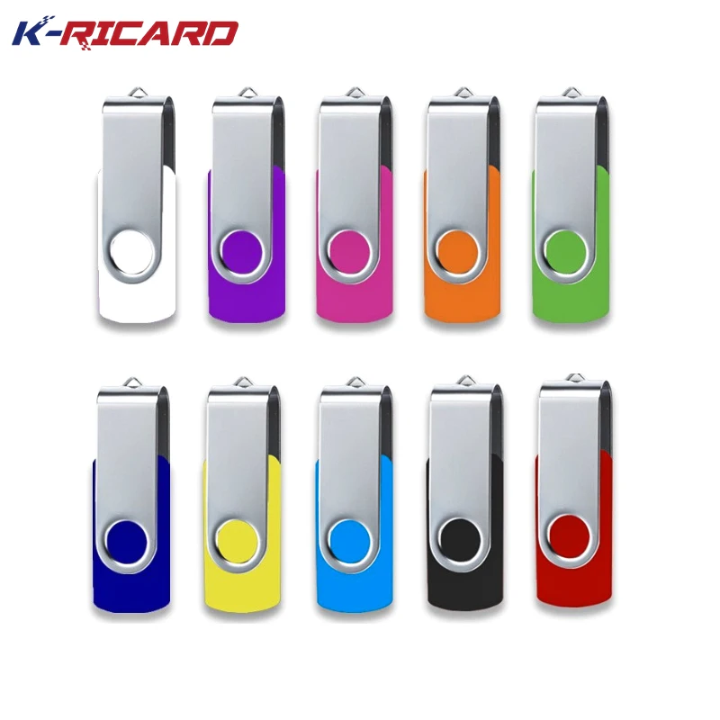 Custom Swivel USB Flash Drive 2.0 Plastic Metal Pendrive Color Usb Stick 4Gb 8GB 16GB 32GB 64GB 128GB