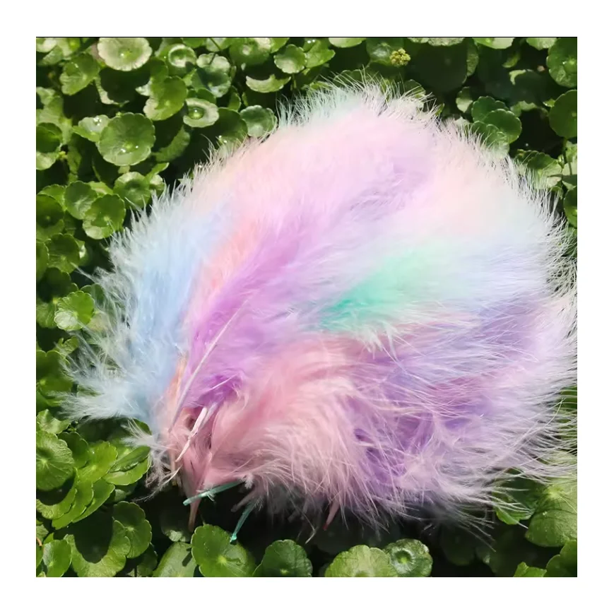 Feather Material Dyed Soft Ed White Black Red Turkey Marabou for Fly Tying Feather/fly Fishing