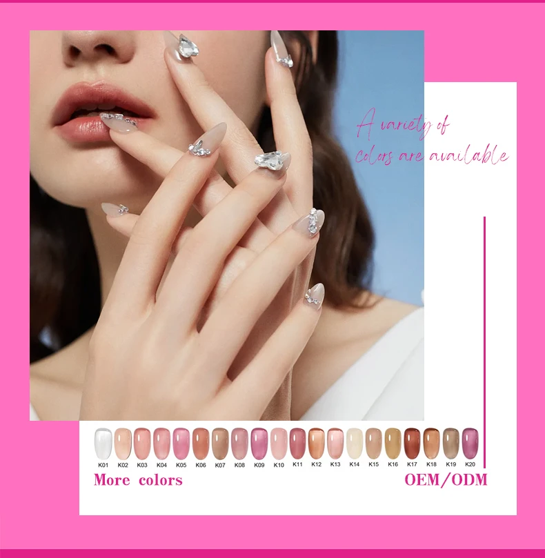 High Quality Pastel Candy Light Color Rubber Base Nails Spring Summer Macaron Gel Polish Wholesale