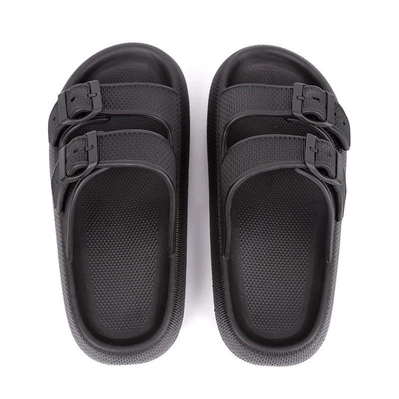 Pillow Slides 2021 New Design Double Buckle Thick Sole Bath Slipper Soft Platform Flip Flops Slippers for