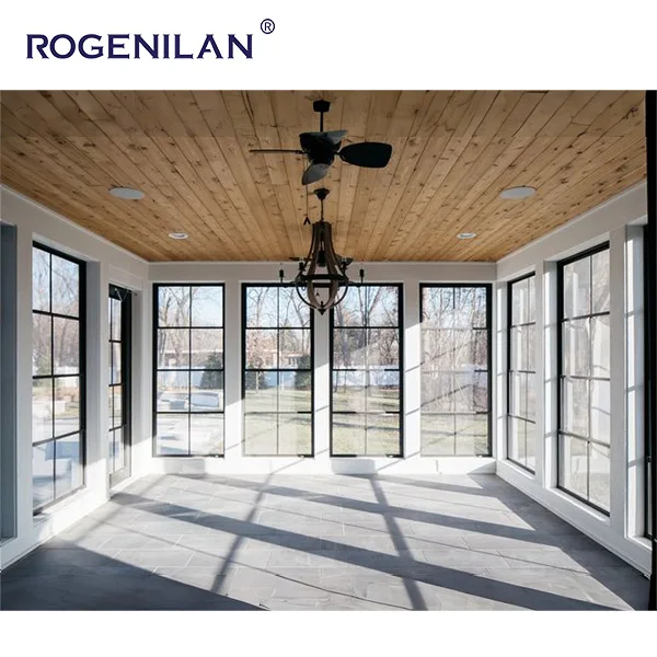Factory Double Glass Hurricane Impact Huge Aluminum and Fixed Windows Aluminium Picture Windows Guangdong Black Swing Horizontal