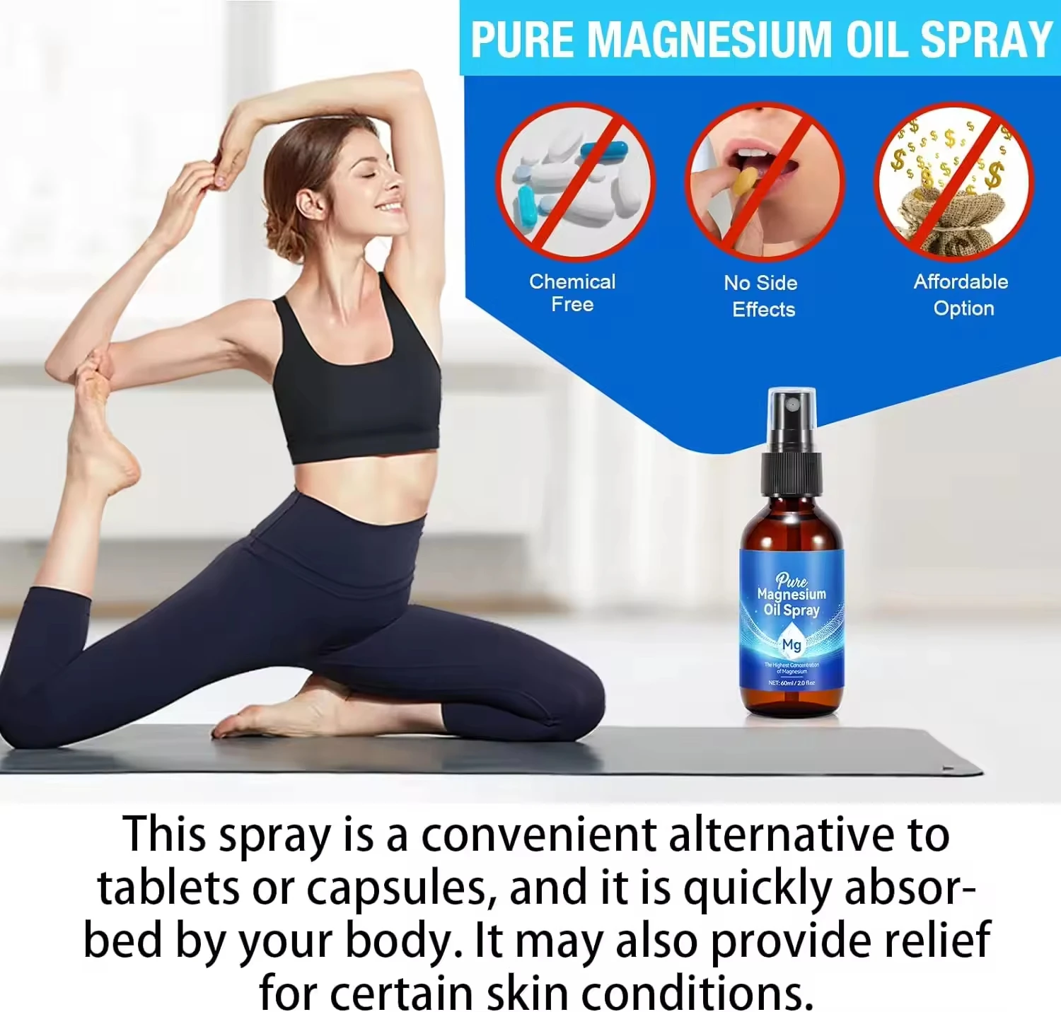 Private Label Natural Essential Oil Highest Quality Pharmaceutical Grade Unscented Pure Magnesium Oil Spray