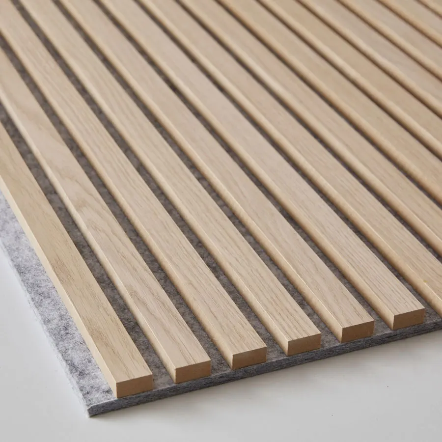 Akupanel Natural Veneer Oak Acoustic Panels Slat Wooden Wool Slatted Decorative Acoustic Wood Wall Panel Sound Proof Wall Panels