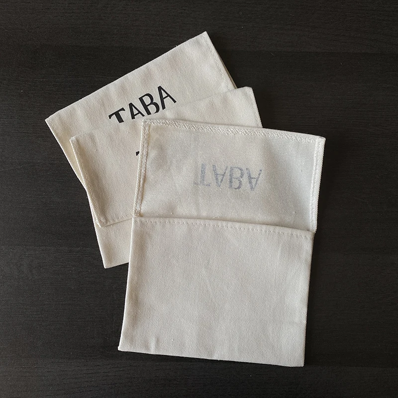 Customized Natural Twill Cotton Envelope Bags Organic Flap Cotton Pouch For Fake Eyelashes
