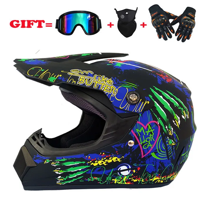 SUBO 3 Free Gifts Full Face Off Road Motor Cycle Racing Helm Downhill Bike Cascos Go-karting Motocross Motorcycle Helmets