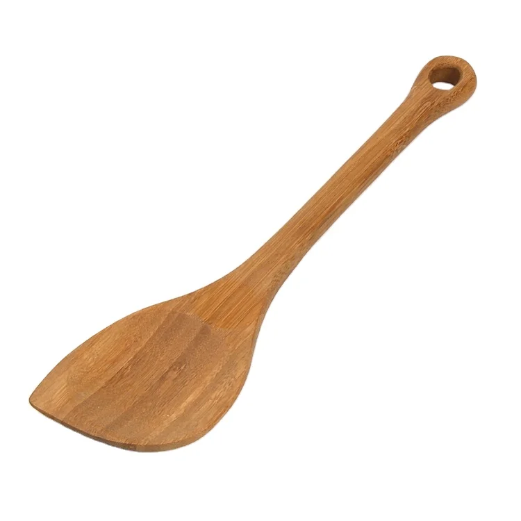 2020 Custom Size Bamboo Flat Bottom Spatula Spoon