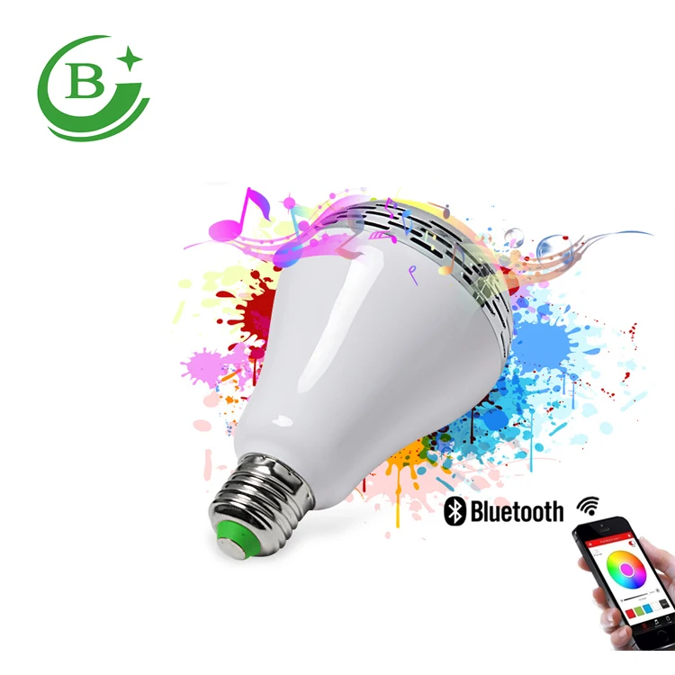 E27 умная RGB лампа беспроводной динамик музыкальный плеер RGBW светодиодная лампочка