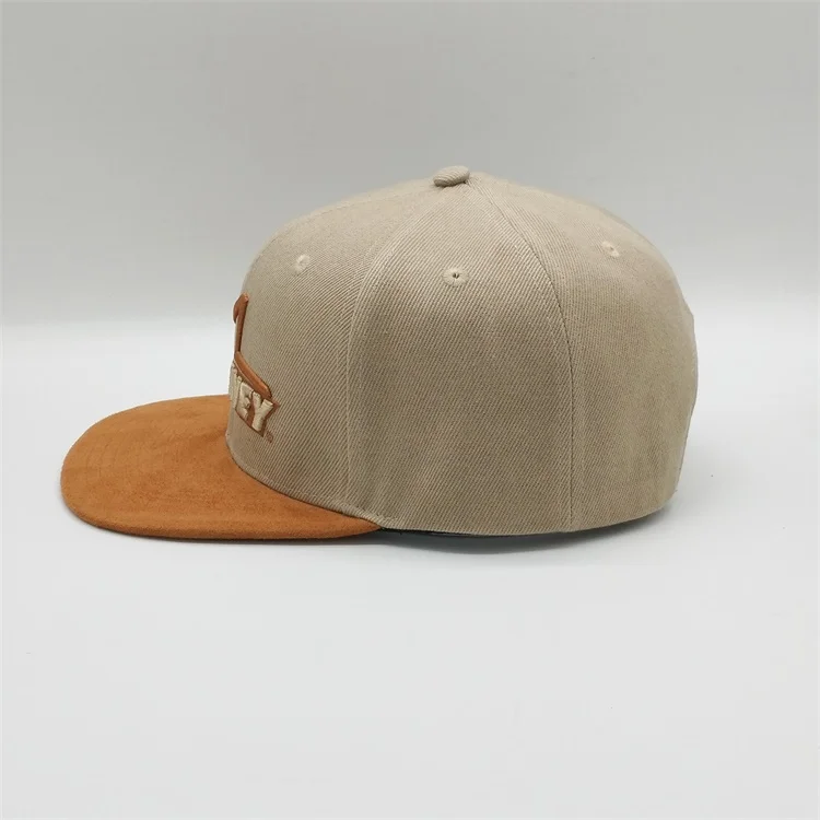 
Cheap Custom Made 6 Panels High Quality Custom Snapback Hat Suede Brim 