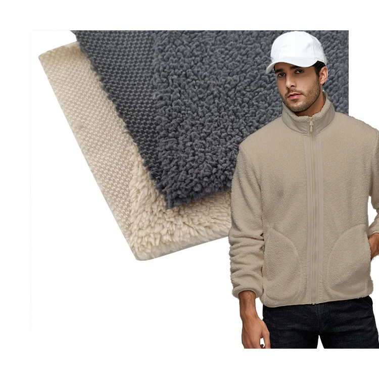 Shaoxing Textile Hot sale 100% Polyester Cotton Sherpa Fleece Lining Short Pile Faux Fur Plush Winter Coat Pajamas Fabric